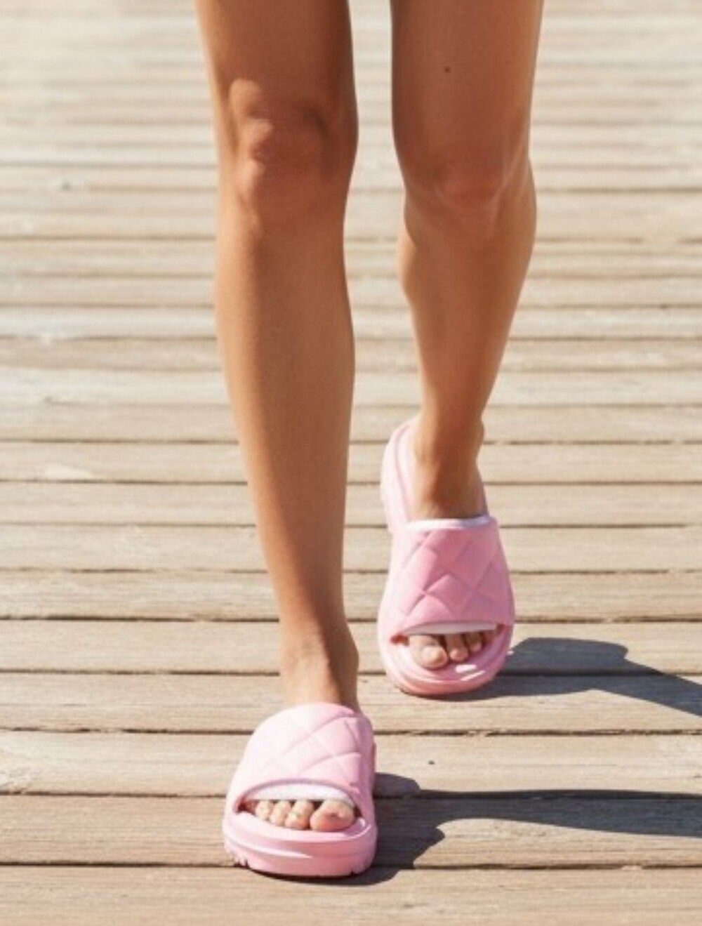 Dirty Laundry Quilted Slide Sandals - Pink